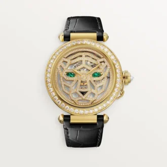 Altri orologi gioiello Panthere – 41 mm, movimento meccanico a carica manuale, oro giallo 18 carati, diamanti, cinturini in pelle intercambiabili – Cartier