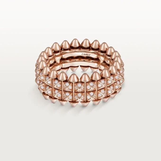 Anello Clash De Cartier, doppia fila, pavé