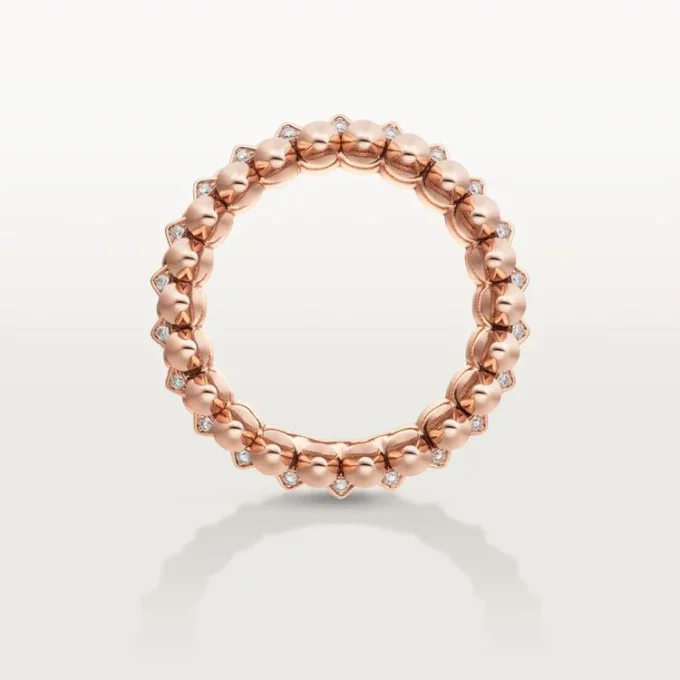 Anello Clash De Cartier, doppia fila, pavé