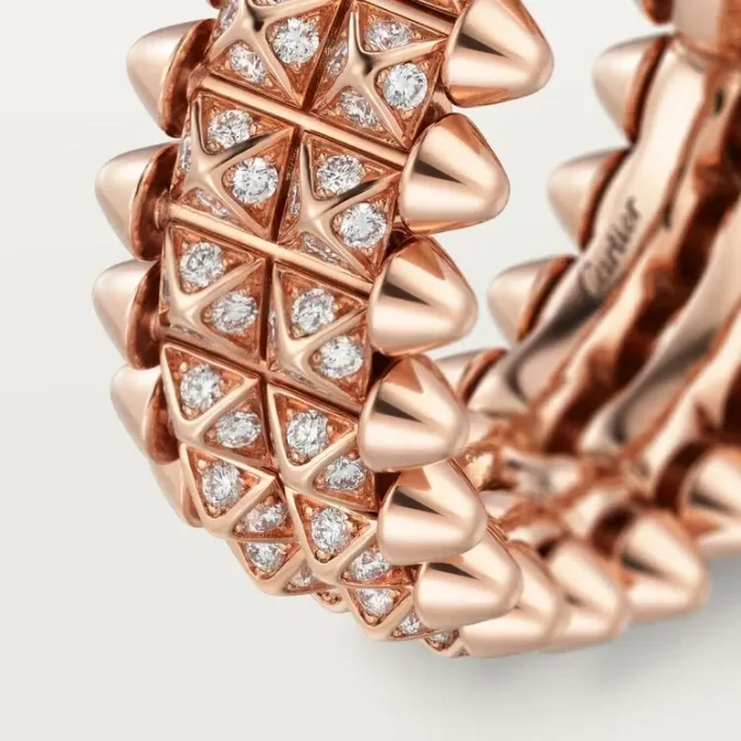 Anello Clash De Cartier, doppia fila, pavé