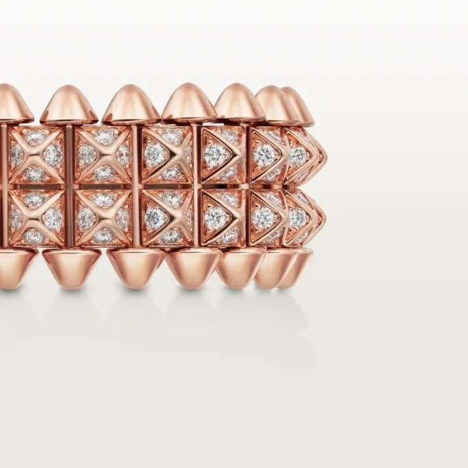 Anello Clash De Cartier, doppia fila, pavé