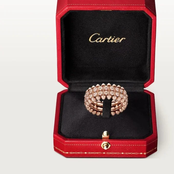 Anello Clash De Cartier, doppia fila, pavé