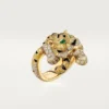 Anello Faune Et Flore De Cartier, diamanti gialli, arancioni e marroni, pavé