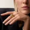 Anello Faune Et Flore De Cartier, diamanti gialli, arancioni e marroni, pavé