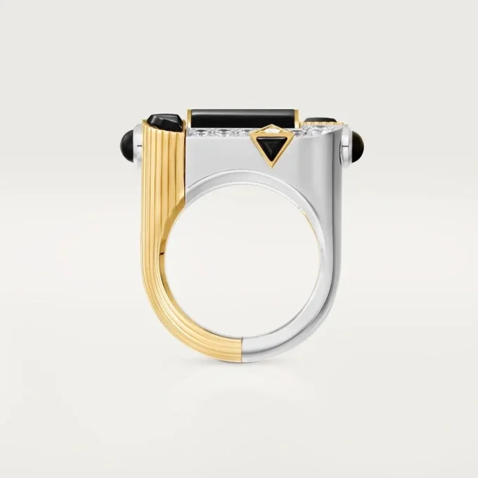 Anello Geometrie & Contrastes, onice, pavé