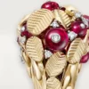 Anello Grain De Cafe, rubellite, semi-pavé