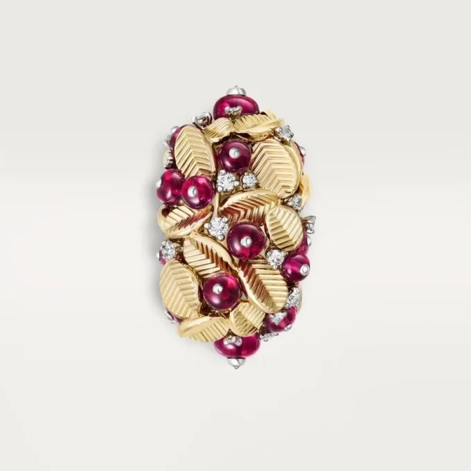 Anello Grain De Cafe, rubellite, semi-pavé