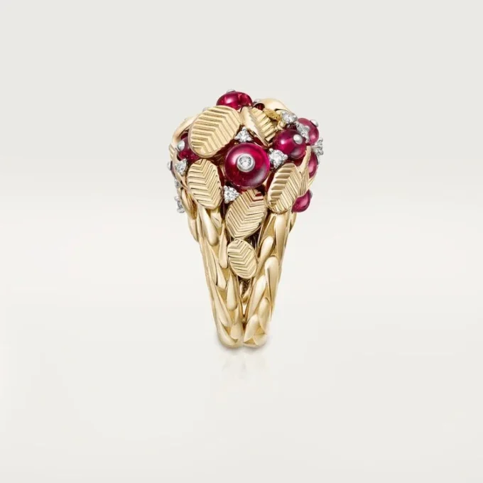 Anello Grain De Cafe, rubellite, semi-pavé