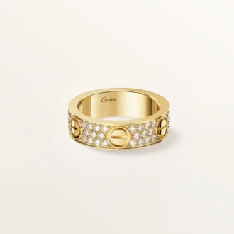 Anello Love, modello classico, pavé