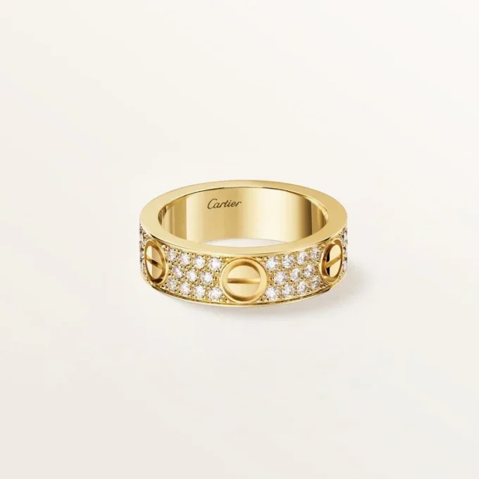 Anello Love, modello classico, pavé
