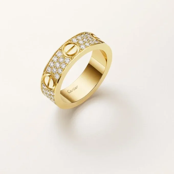 Anello Love, modello classico, pavé