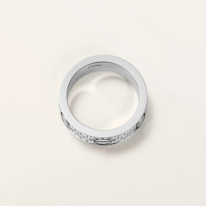 Anello Love, modello classico, pavé
