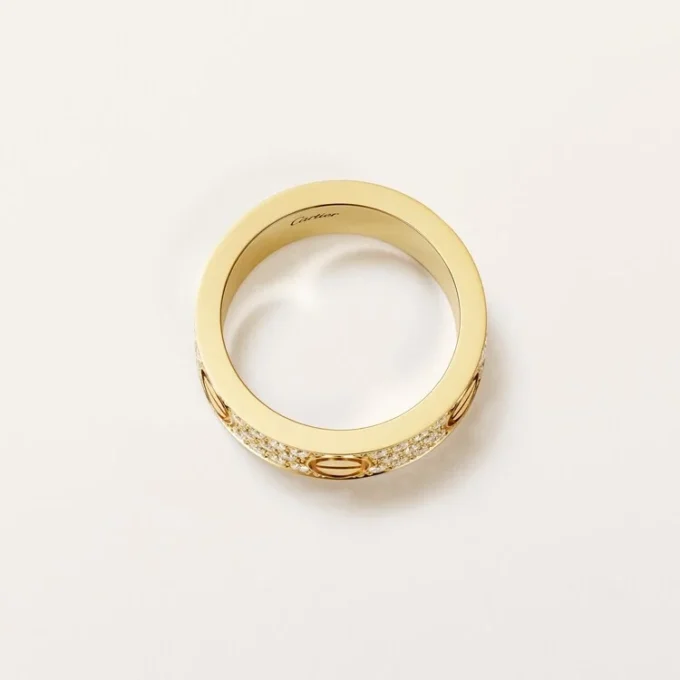 Anello Love, modello classico, pavé