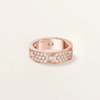 Anello Love, modello classico, pavé, 6 diamanti