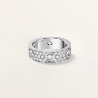 Anello Love, modello classico, pavé, 6 diamanti