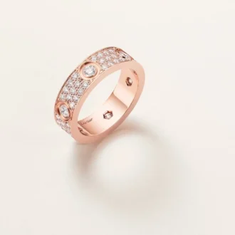 Anello Love, modello classico, pavé, 6 diamanti