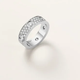 Anello Love, modello classico, pavé, 6 diamanti