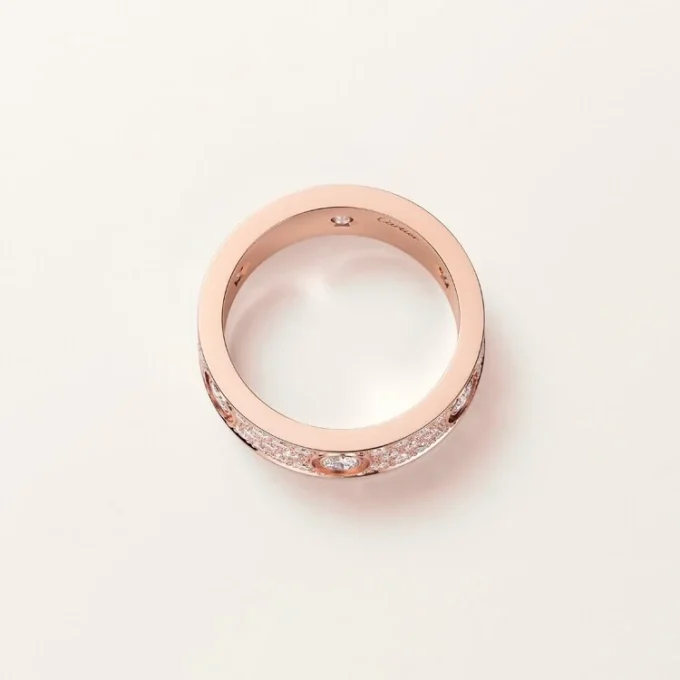Anello Love, modello classico, pavé, 6 diamanti