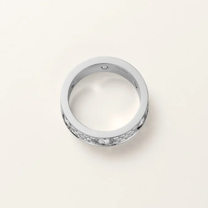 Anello Love, modello classico, pavé, 6 diamanti