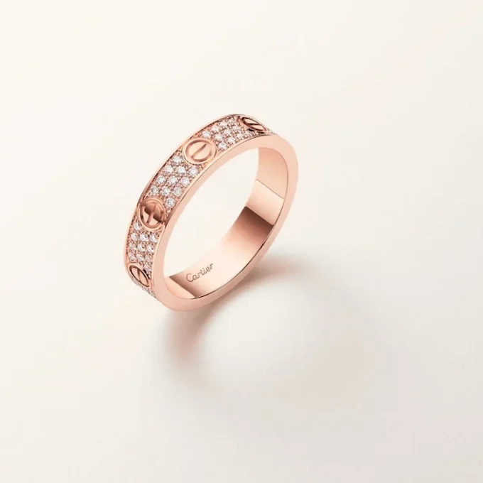Anello Love, modello piccolo, pavé