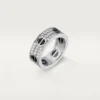 Anello Love, pavé di diamanti, ceramica – Oro bianco, ceramica, diamanti – Cartier