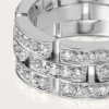 Anello Maillon Panthere, 3 file con pavé di diamanti – Oro bianco, Diamanti – Cartier