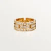 Anello Maillon Panthere, 3 file con pavé di diamanti – Oro rosa, Diamanti – Cartier