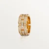Anello Maillon Panthere, 3 file con pavé di diamanti – Oro rosa, Diamanti – Cartier