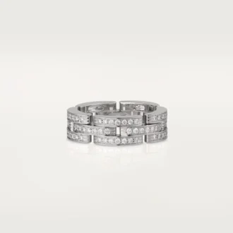 Anello Maillon Panthere, a tripla fila, pavé