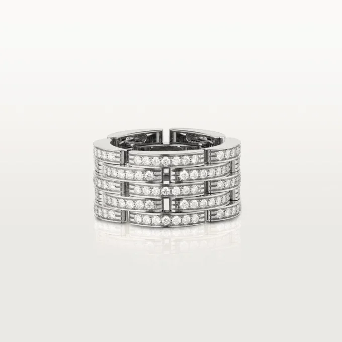 Anello Maillon Panthere, cinque file, pavé