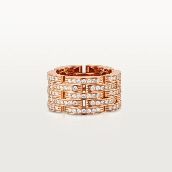 Anello Maillon Panthere, cinque file, pavé