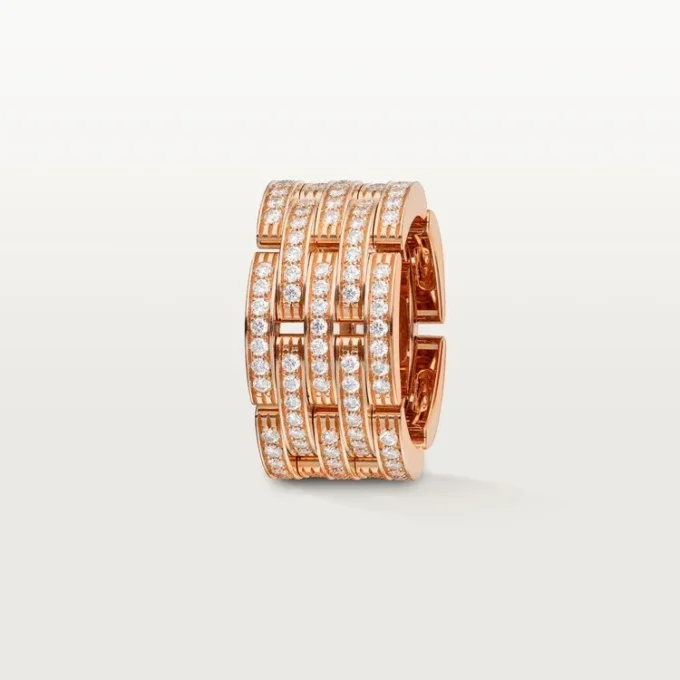 Anello Maillon Panthere, cinque file, pavé