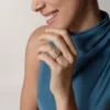 Anello Maillon Panthere, cinque file, pavé