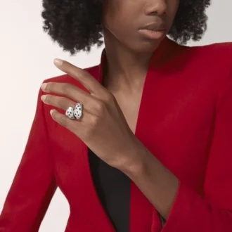 Anello Panthere De Cartier, articolato, con pavé