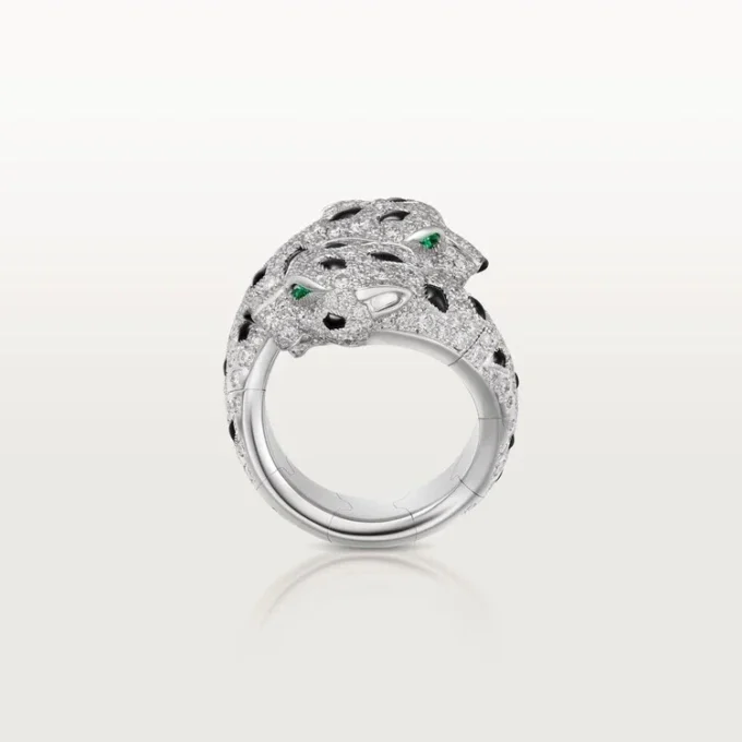 Anello Panthere De Cartier, articolato, con pavé
