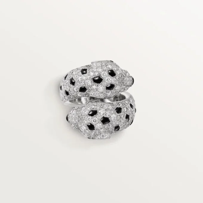 Anello Panthere De Cartier, articolato, con pavé