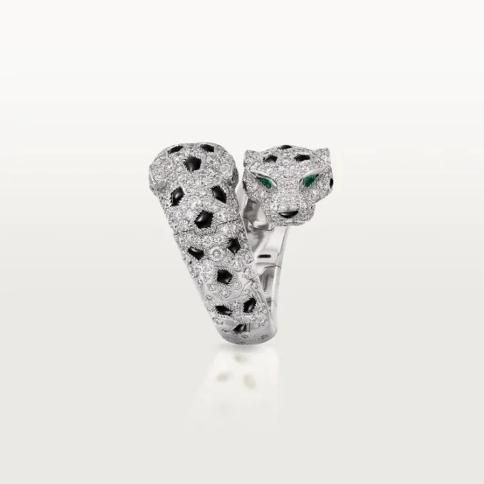 Anello Panthere De Cartier, articolato, con pavé