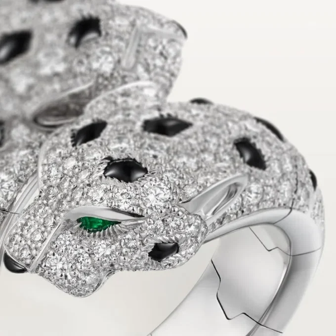 Anello Panthere De Cartier, articolato, con pavé