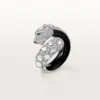Anello Panthere De Cartier, laccato nero, pavé