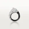 Anello Panthere De Cartier, laccato nero, pavé