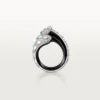 Anello Panthere De Cartier, laccato nero, pavé