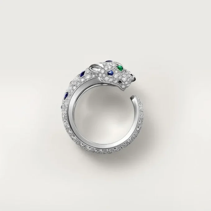 Anello Panthere De Cartier, modello medio, semi-pavé