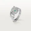 Anello Panthere De Cartier – Oro bianco, diamanti, smeraldi, onice – Cartier