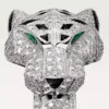 Anello Panthere De Cartier – Oro bianco, diamanti, smeraldi, onice – Cartier