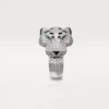 Anello Panthere De Cartier – Oro bianco, diamanti, smeraldi, onice – Cartier