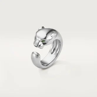 Anello Panthere De Cartier – Oro bianco, granati tsavoriti, onice – Cartier