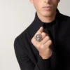 Anello Panthere De Cartier – Oro bianco non rodiato, granati tsavoriti, onice – Cartier