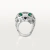 Anello Panthere De Cartier – Oro bianco non rodiato, granati tsavoriti, onice – Cartier