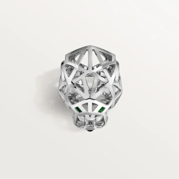 Anello Panthere De Cartier – Oro bianco non rodiato, granati tsavoriti, onice – Cartier
