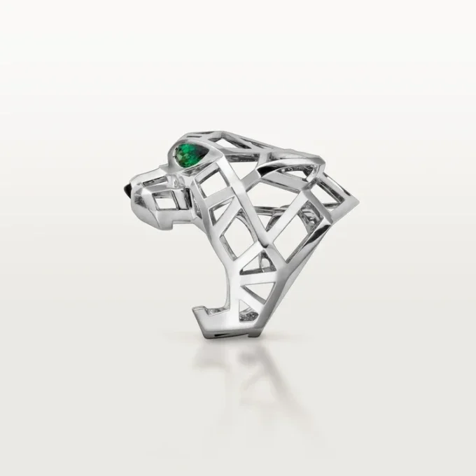 Anello Panthere De Cartier – Oro bianco non rodiato, granati tsavoriti, onice – Cartier
